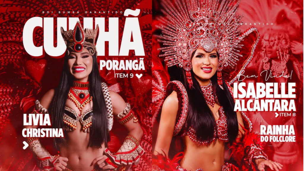 Garantido tem novas rainhas: Lívia Cristina é a nova cunhã-poranga e Isabelle Alcântara assume como rainha do folclore